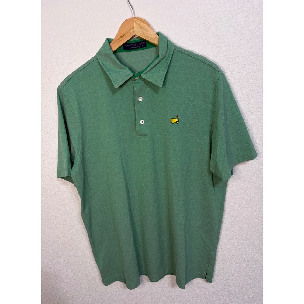 Masters Clubhouse Collection Polo Shirt‎ Mens XL Green Made in Italy Golf Logo